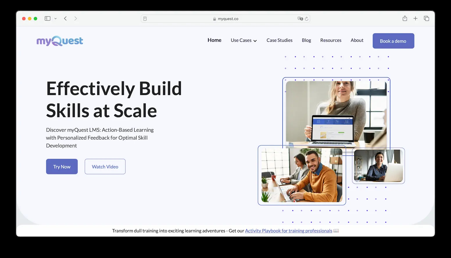 myQuest homepage screenshot
